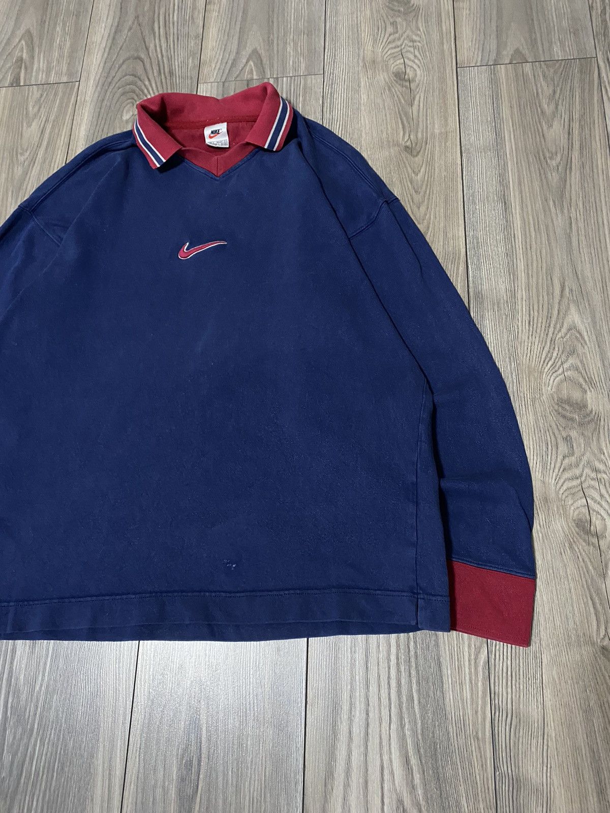 Nike × Vintage Vintage Nike Centre Swoosh Long Sleeve Sweatshirt Size L Size US L / EU 52-54 / 3 - 5 Thumbnail