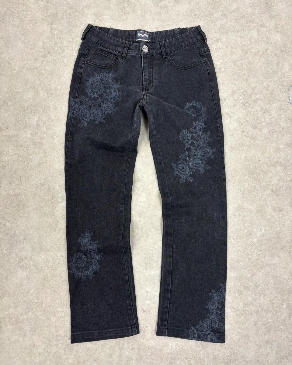 Jean Paul Gaultier 2000s Jean Paul Gaultier Fossils Deep Blue Denim Jeans Size 24" / US 00 / IT 34 - 1 Thumbnail