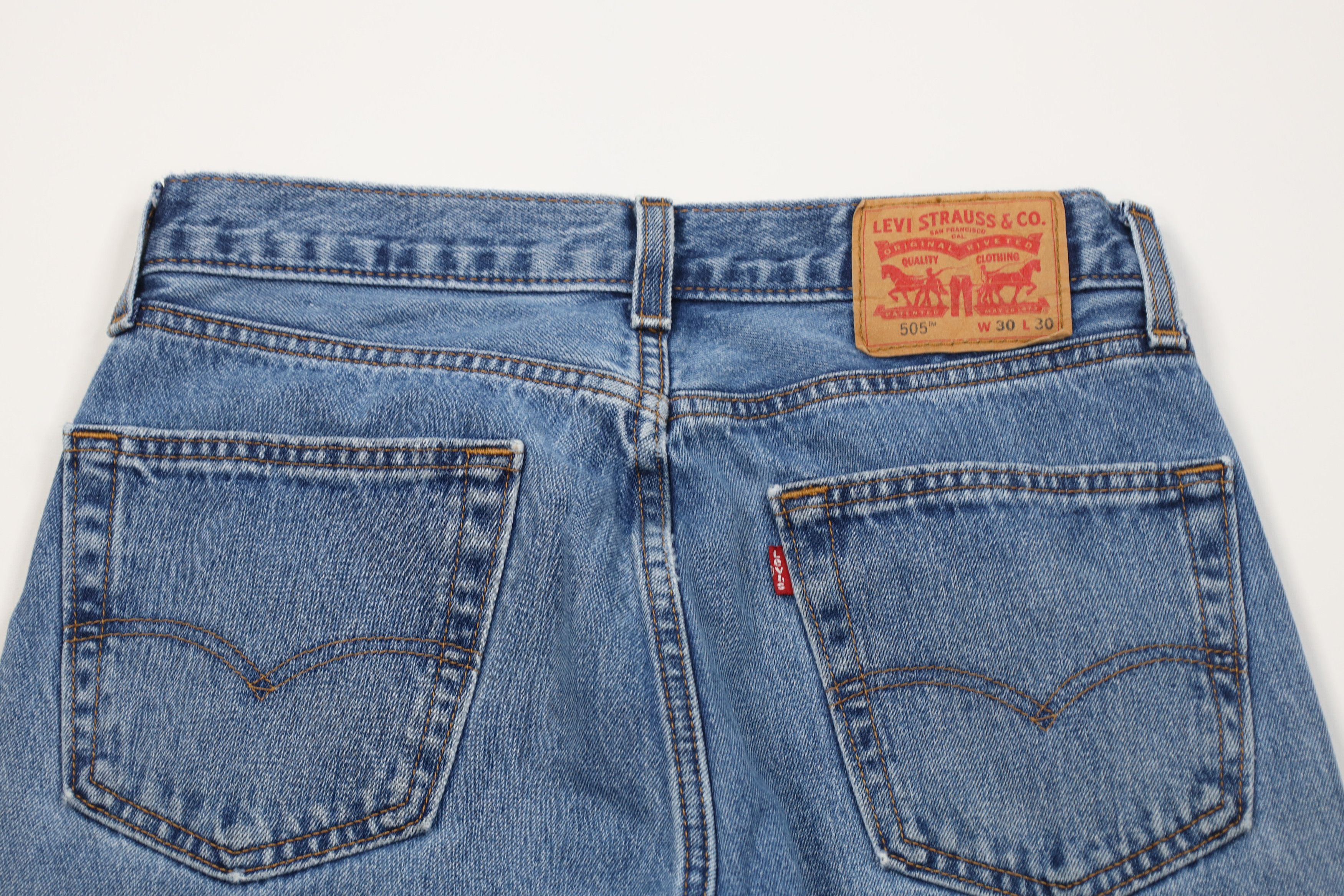 Levi's Vintage Y2K Levis 505 Regular Straight Leg Denim Jeans Blue Size US 30 / EU 46 - 13 Thumbnail