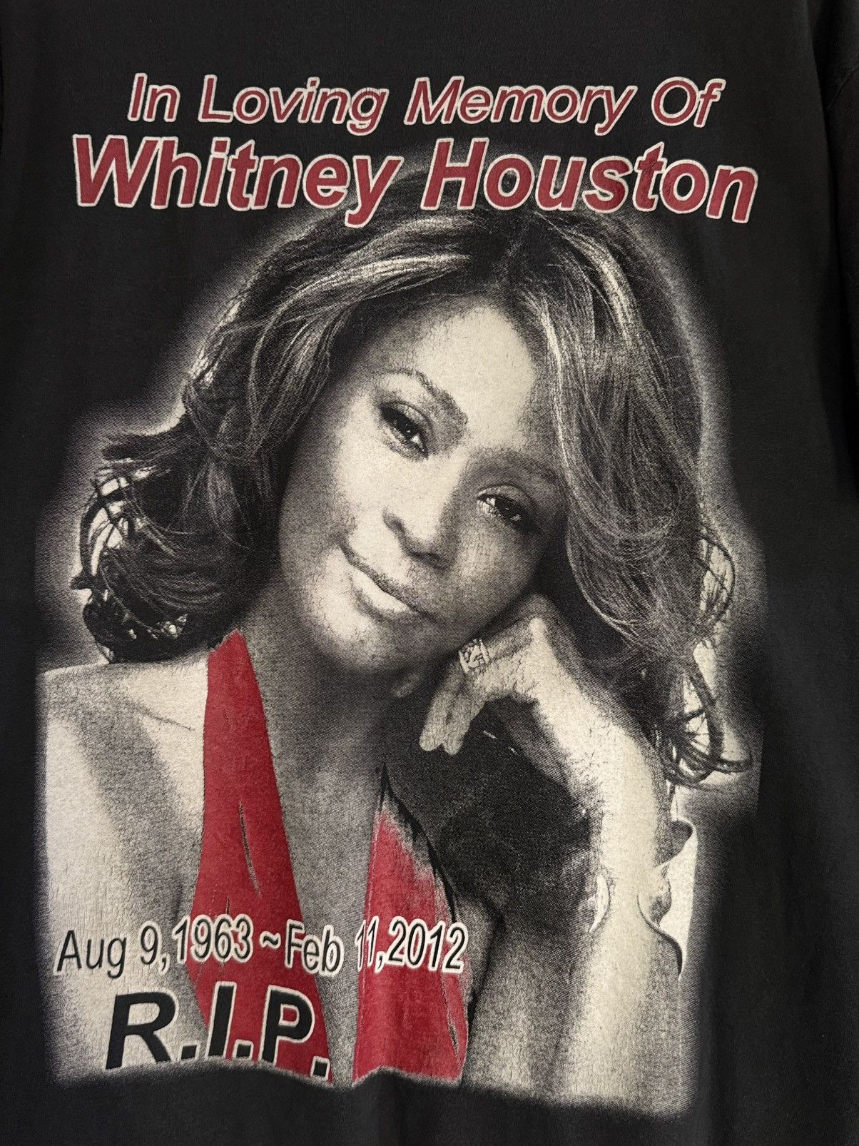 Rap Tees Vintage Whitney Houston Memory Rip Big Face Faded Tee Size US XL / EU 56 / 4 - 2 Thumbnail