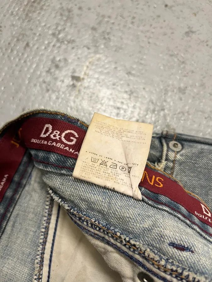 Vintage AW2003 Dolce & Gabbana Faded Light Blue Flared Jeans Size US 30 / EU 46 - 13 Thumbnail