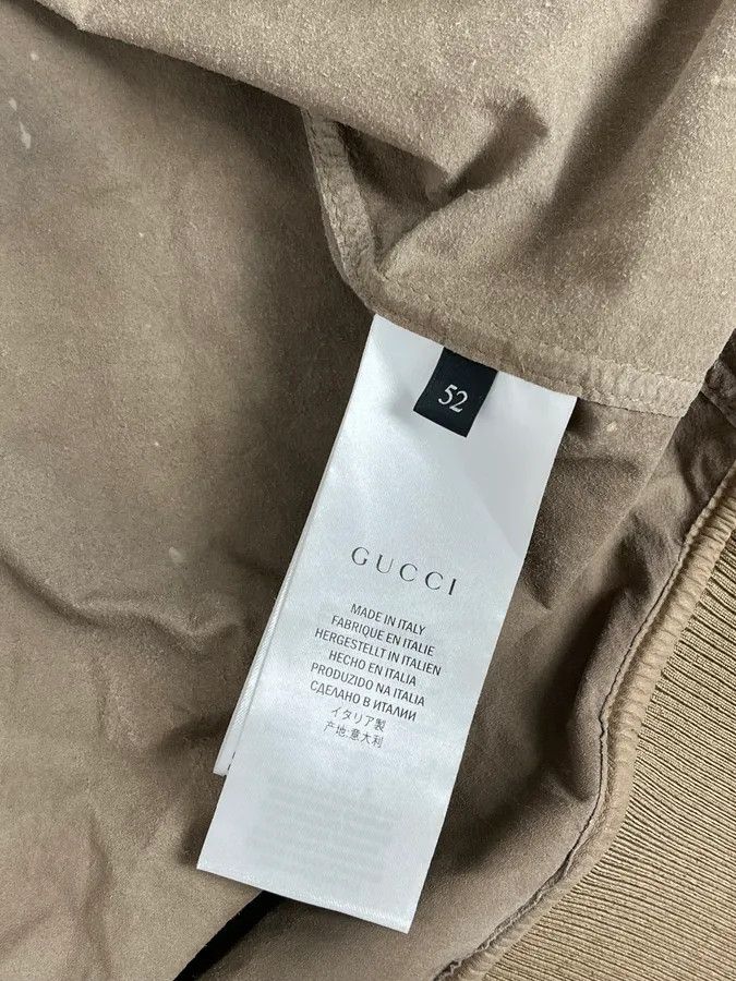 Gucci 2000s Gucci Beige Leather Bomber Jacket Size US M / EU 48-50 / 2 - 12 Thumbnail