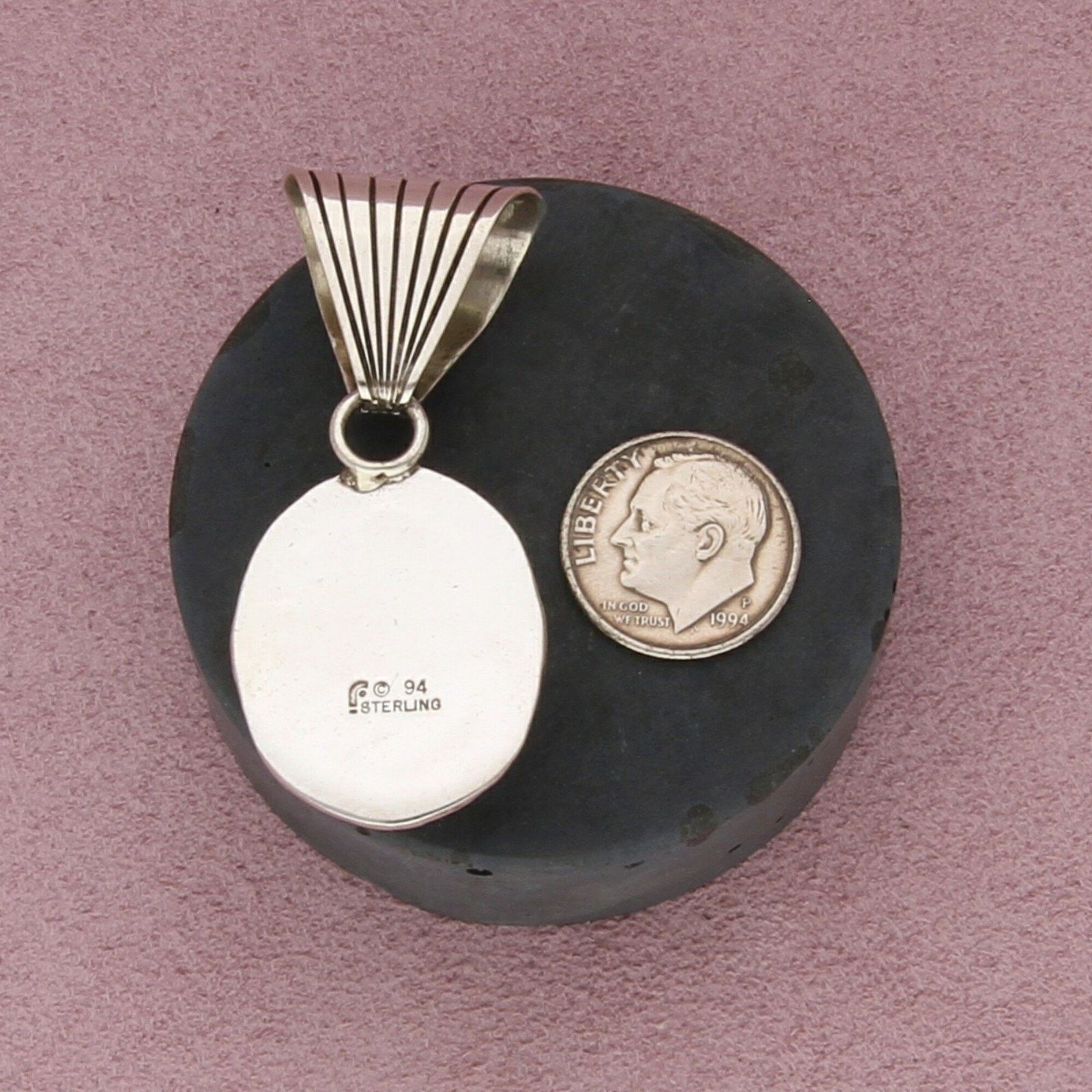 Sterling Silver carol felley sterling silver vintage black onyx pendant Size ONE SIZE - 3 Thumbnail