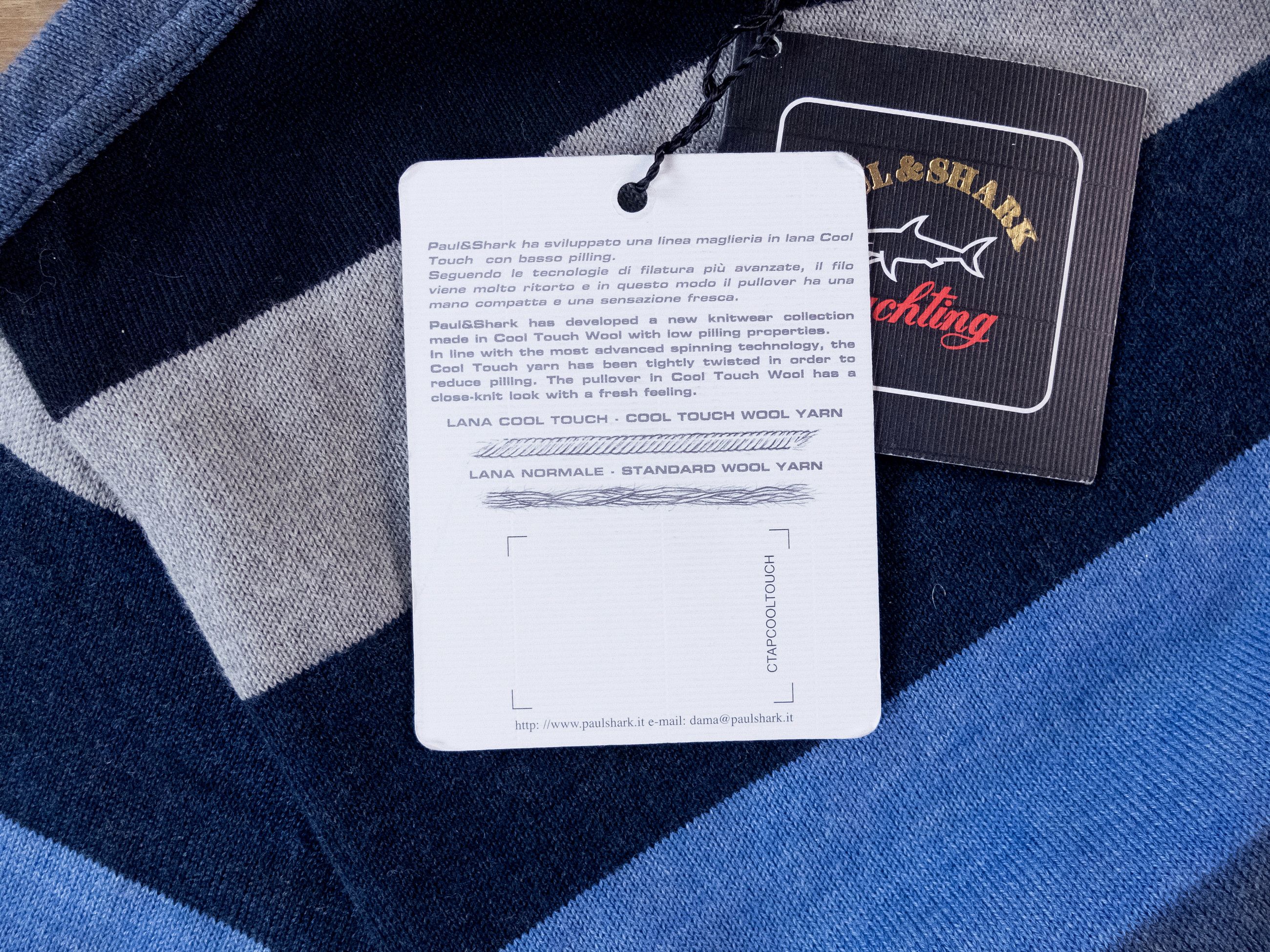 Paul & Shark PAUL & SHARK Cool Touch blue striped wool sweater Small Size US S / EU 44-46 / 1 - 3 Thumbnail