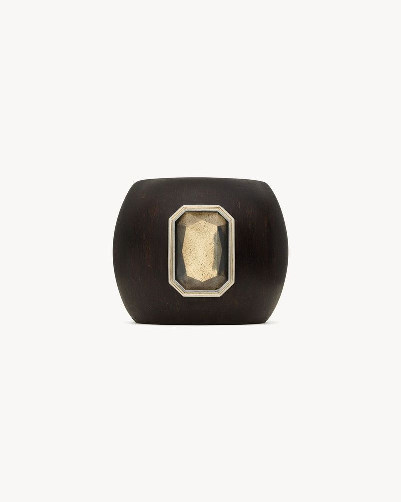 Saint Laurent Paris o1bcso1str0226 Size:M/Crystal Cuff In Bamboo in Black Size ONE SIZE - 4 Thumbnail