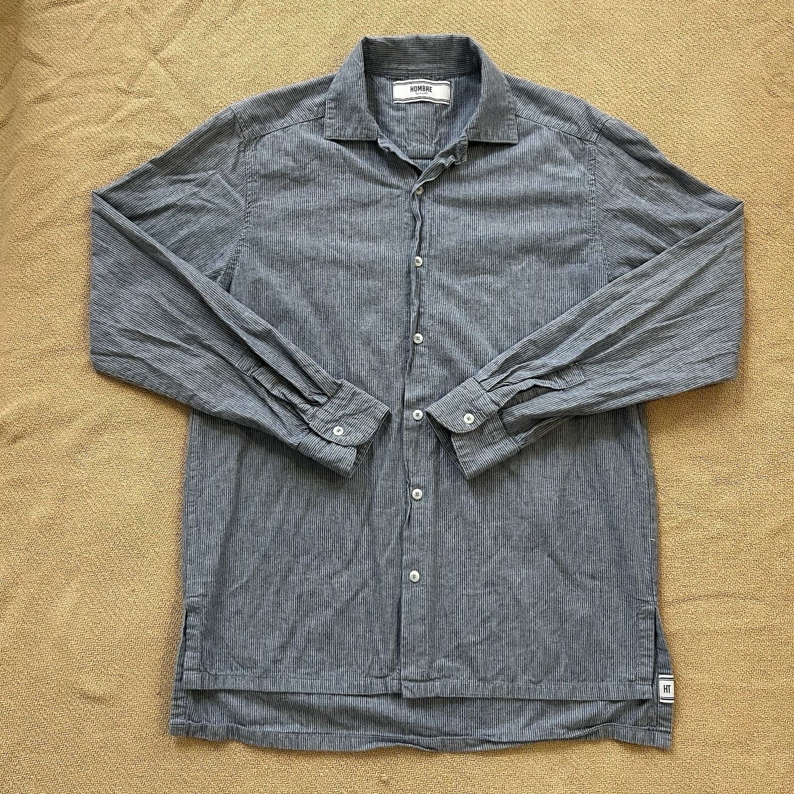 Other Hombre Tulum Chambray Striped Camp Collar Button Up Shirt Size US M / EU 48-50 / 2 - 3 Thumbnail