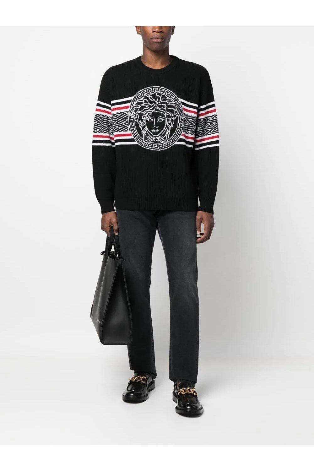 Versace o1y0525 Logo Crewneck Sweater in Multicolor Size US S / EU 44-46 / 1 - 5 Thumbnail