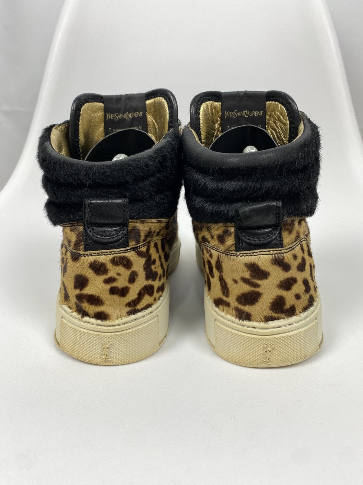 Saint Laurent Paris × Yves Saint Laurent YSL Saint Laurent Pony Hair Hi-Top Sneakers Leopard Print 39 Size US 9 / IT 39 - 3 Thumbnail