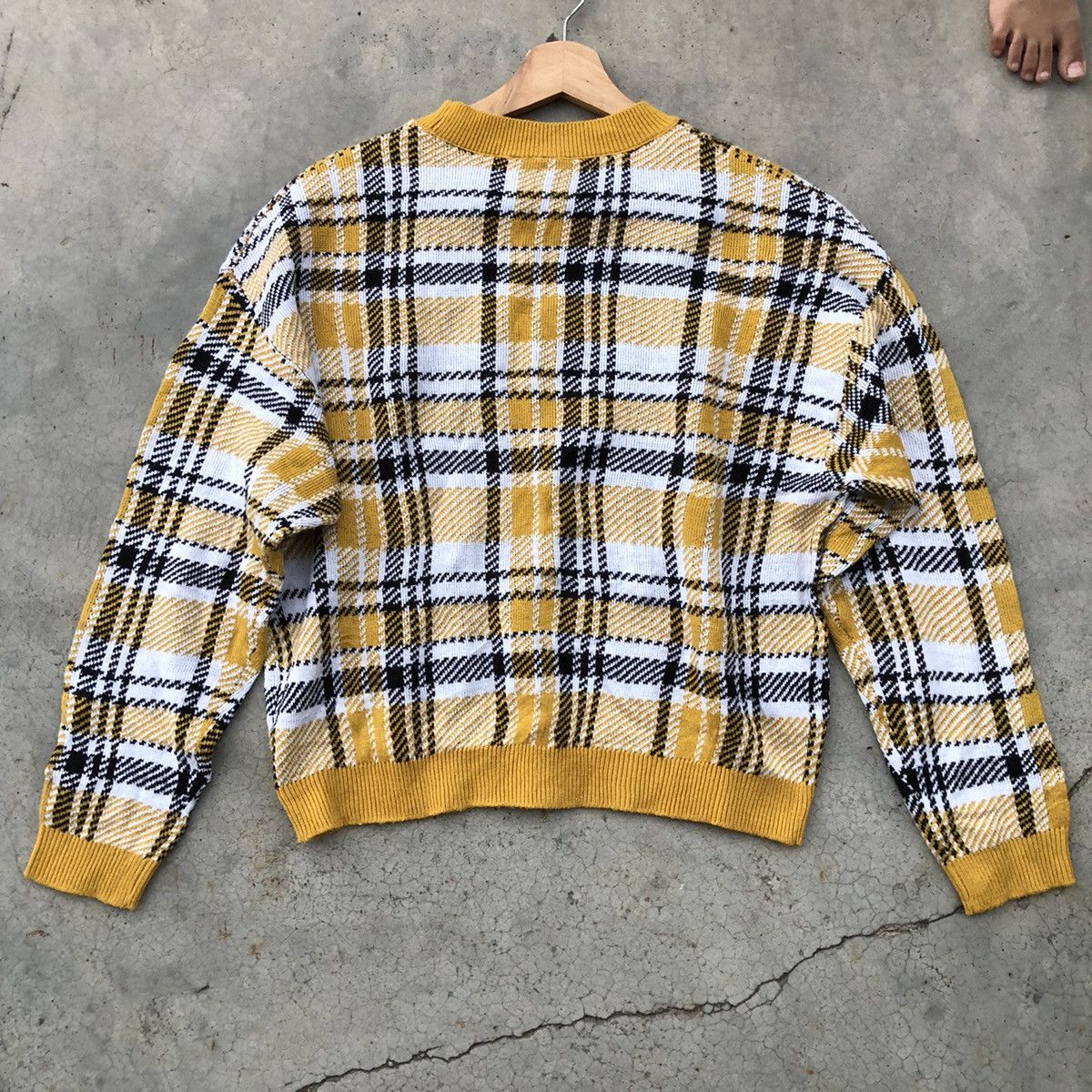 Japanese Brand 🔴Vintage Divided Knitt Pullover checkered Pattern Sweater Size US L / EU 52-54 / 3 - 8 Thumbnail