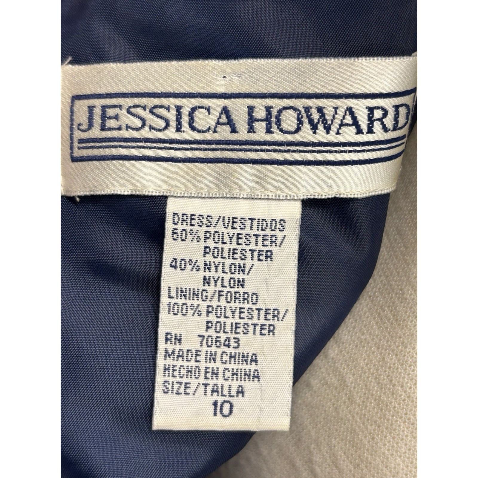 Vintage Jessica Howard Taffeta Cocktail Dress Sz 10 Women’s Deep Midnight Blue Midi Size L / US 10 / IT 46 - 6 Thumbnail