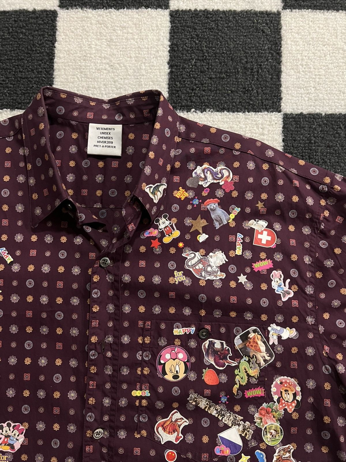Vetements Purple Paisley Button-up Sticker Shirt Unisex Fits L Size US XS / EU 42 / 0 - 2 Thumbnail