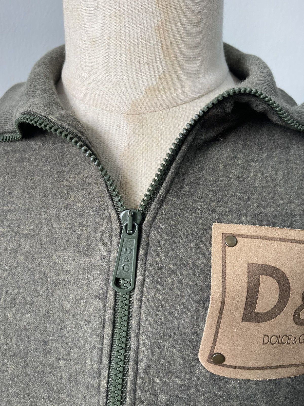 Dolce & Gabbana 90s Dolce & Gabbana Leather Patch Wool Jacket Size US M / EU 48-50 / 2 - 7 Thumbnail