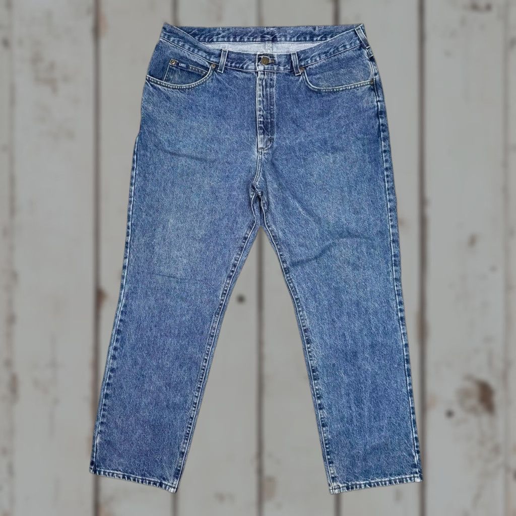 Lee VINTAGE Lee Jeans Mens 38x30 Blue Denim 90s Straight 5-Pocket Zip Button Casual Comfort Size US 38 / EU 54 - 1 Thumbnail