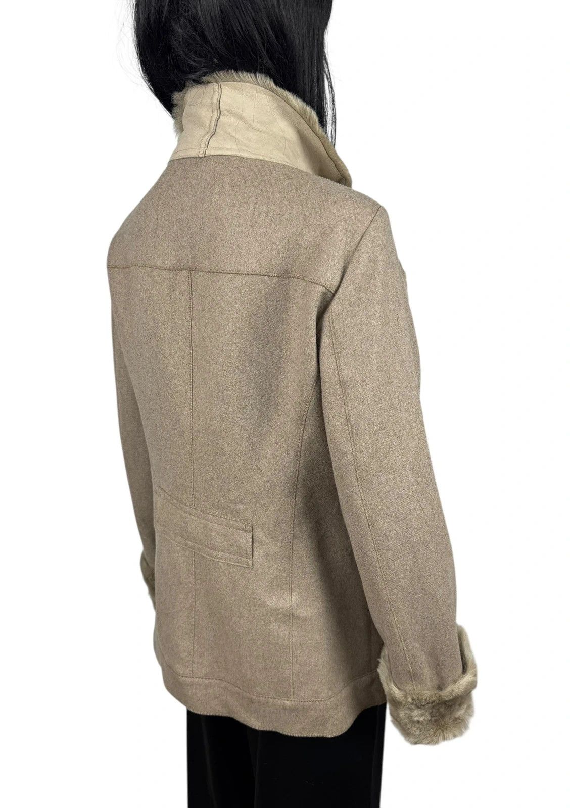 Trussardi Trussardi Genuine Leather Wool Jacket Shearling size 46 Size L / US 10 / IT 46 - 10 Thumbnail