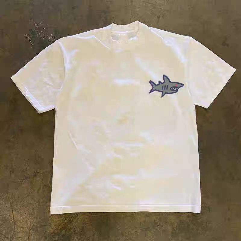 Vintage White casual retro shark print t-shirt Size US M / EU 48-50 / 2 - 2 Thumbnail