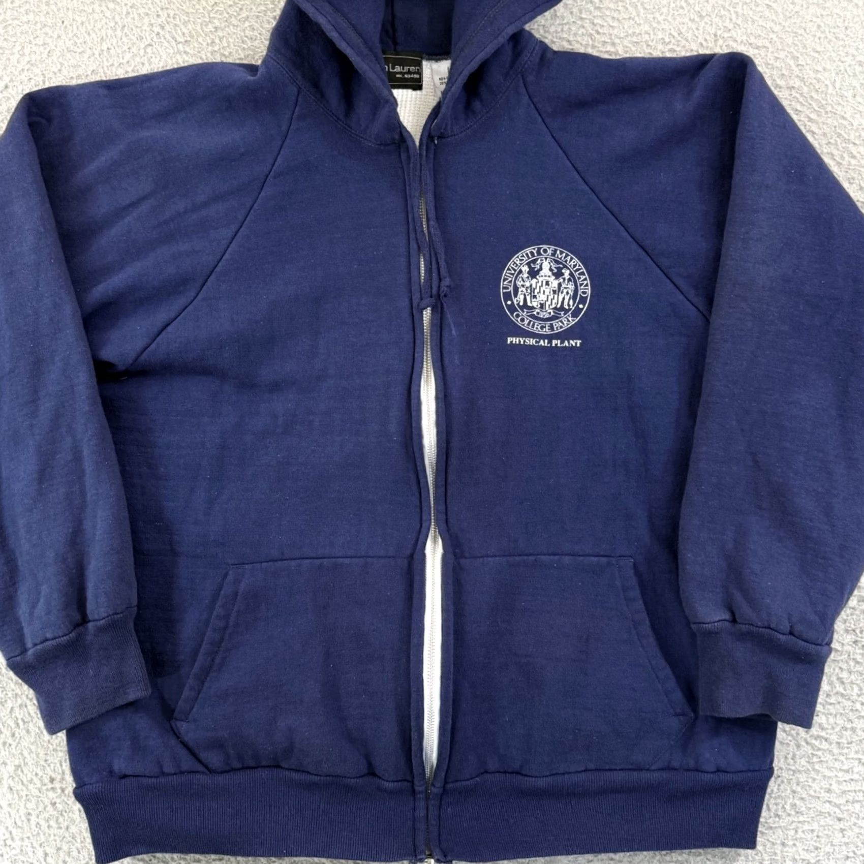 Vintage VINTAGE Jon Lauren Hoodie Shirt Mens Large Blue 90s College Zip Thermal Lined Full Zip Sports Baseball Hockey Size US L / EU 52-54 / 3 - 2 Thumbnail