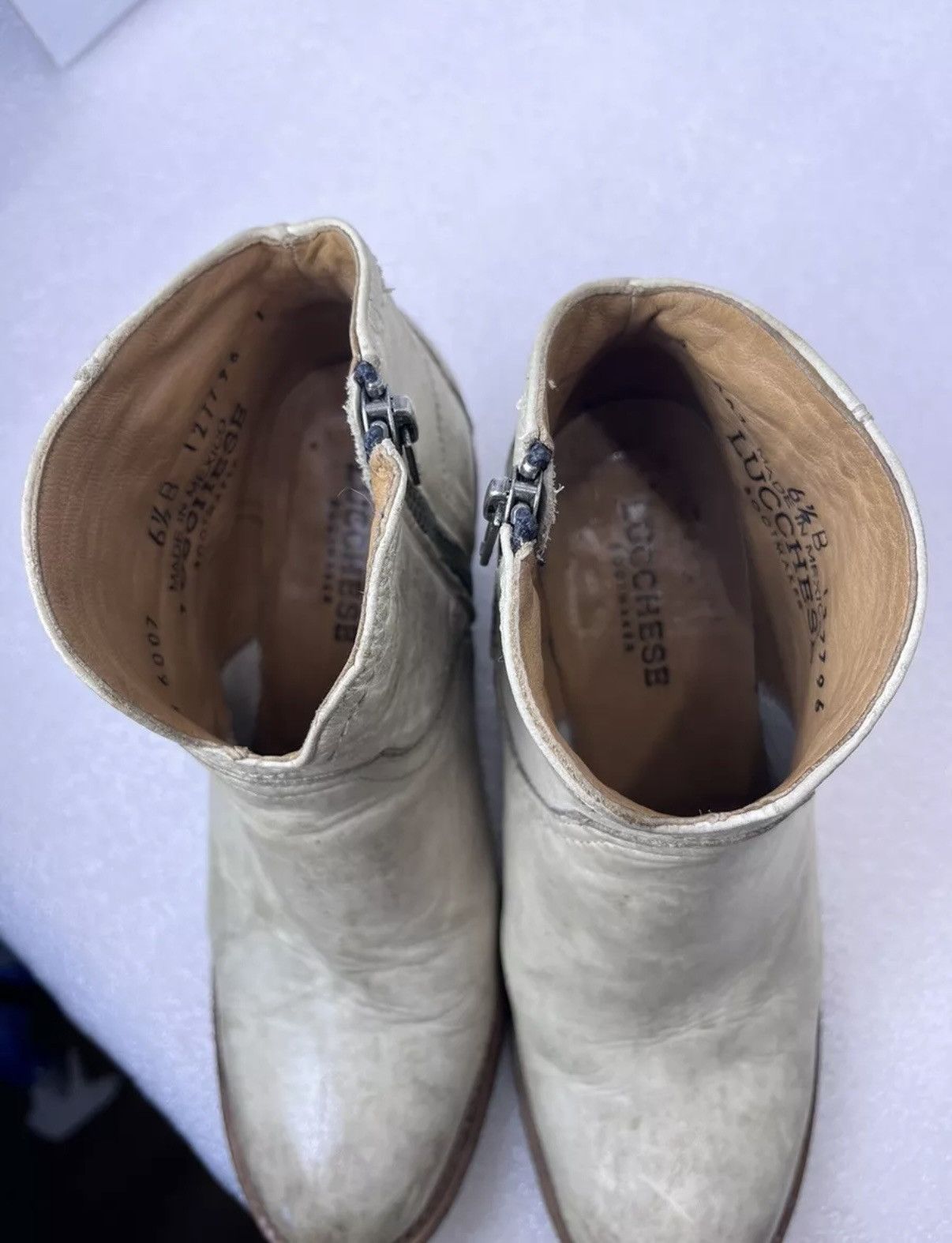 Lucchese LUCCHESE WOMEN'S ERICKA WHITE-DISTRESS BOOTS ROUND TOE 6.5 B Size US 6.5 / IT 36.5 - 4 Thumbnail