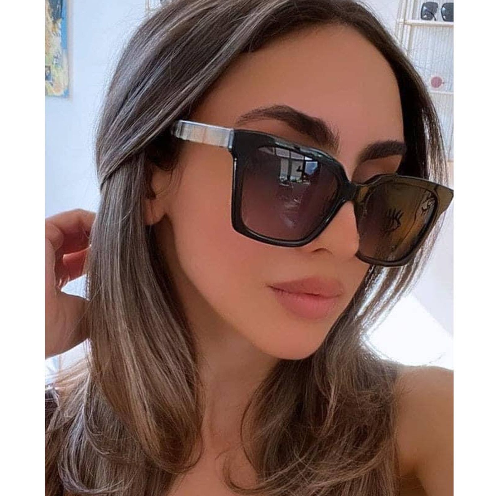 image of New Burberry Be4335 Maple Black Square Sunglasses, Women's