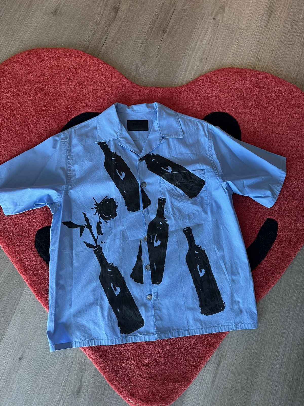 Prada Prada Camp Collar Wine Button Up Size US L / EU 52-54 / 3 - 1 Thumbnail