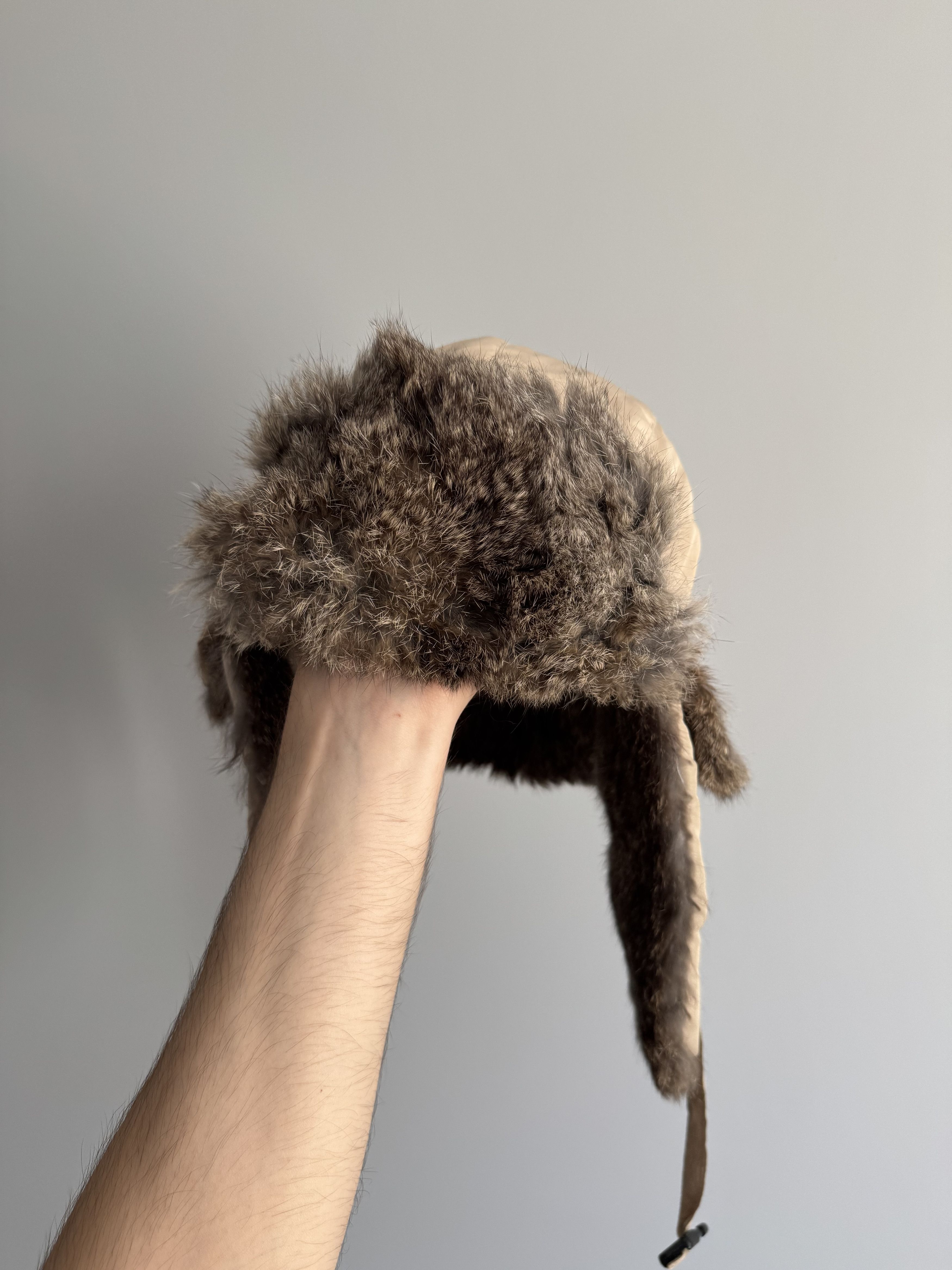 Other Vintage Nylon Ushanka Real Fur Hat Mohair Fuzzy Trapper Punk Size ONE SIZE - 2 Thumbnail