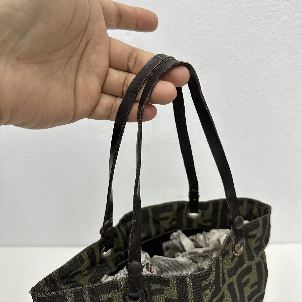 Fendi ‼️YES‼️ AUTHENTIC FENDI ZUCCA FF TOTE HANDBAG Size ONE SIZE - 6 Thumbnail
