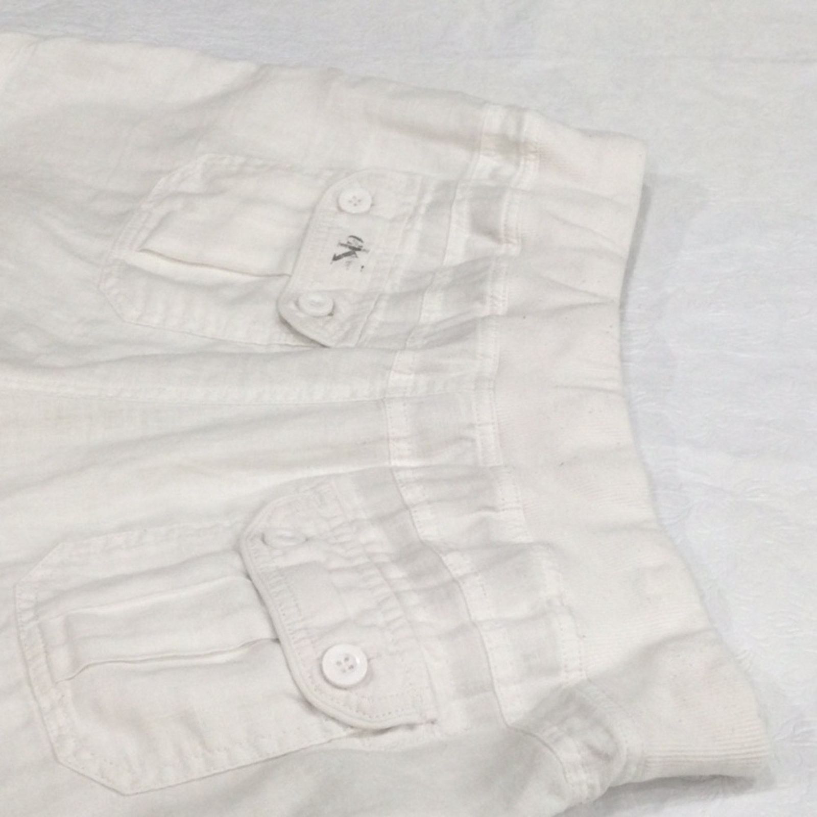 Calvin Klein CK Calvin Klein White Linen Side/Back Pockets Shorts L Size 32" / US 10 / IT 46 - 5 Thumbnail