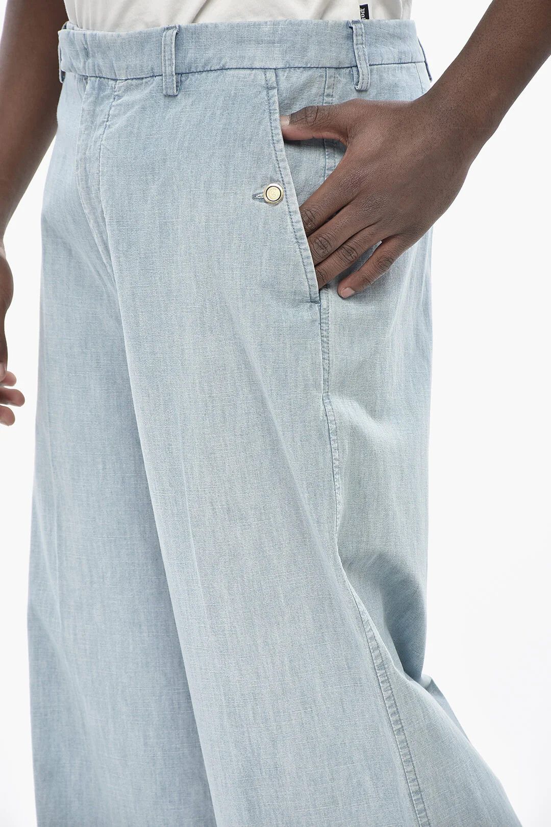 Valentino og1mm0426 Wide-Leg Jeans in Blue Size US 32 / EU 48 - 3 Thumbnail