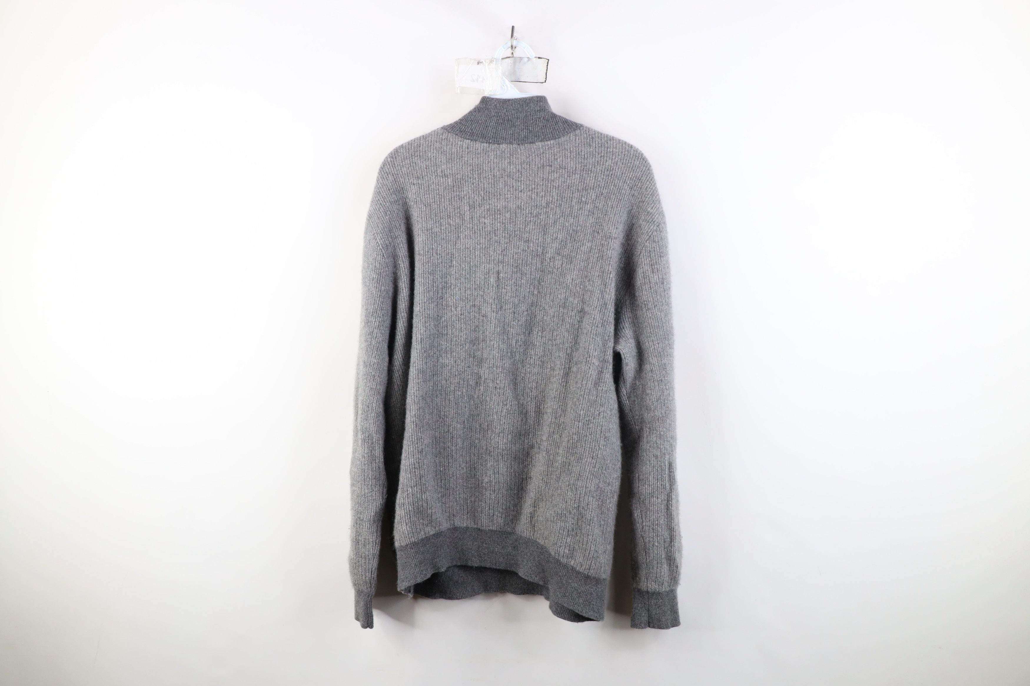 Vintage Vintage Y2K Streetwear Cashmere Ribbed Knit Half Zip Sweater Size US L / EU 52-54 / 3 - 12 Thumbnail