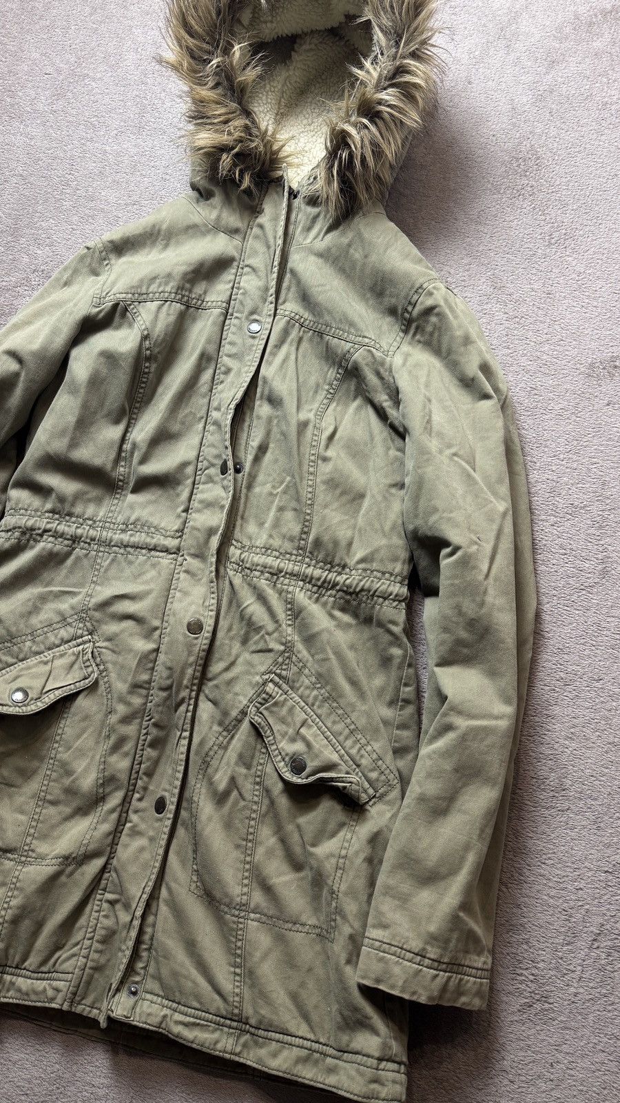 Japanese Brand Y2K Hollister Faux Fur Hood Jacket IfSixWasNine goa LGB vibe Size L / US 10 / IT 46 - 3 Thumbnail