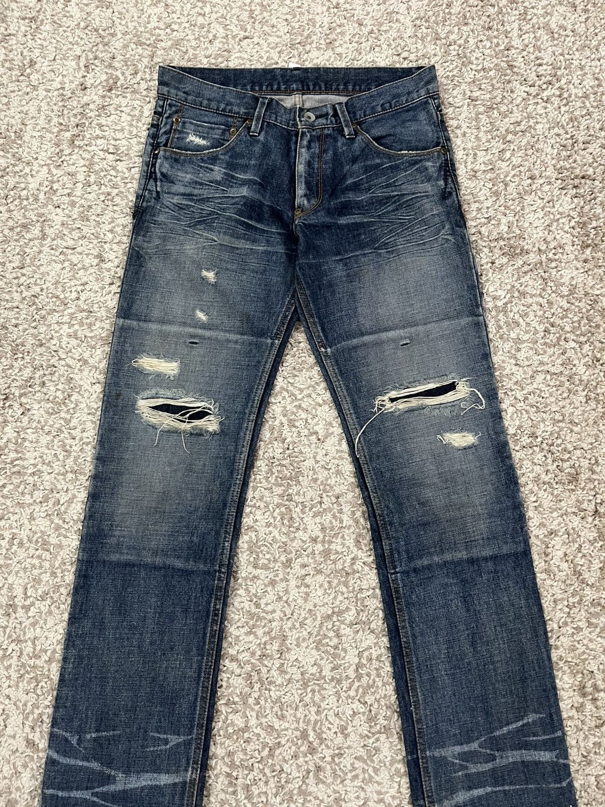 If Six Was Nine 🔥🔥 LUI’S JAPAN SKINNY PUNK DISTRESSED JEANS Size US 30 / EU 46 - 1 Thumbnail
