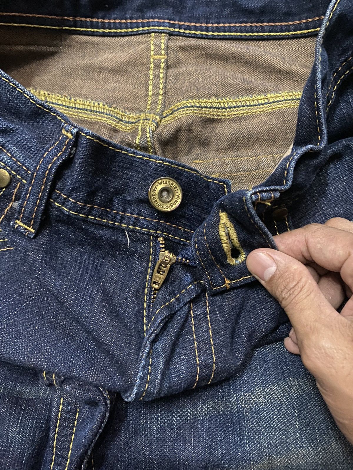 If Six Was Nine × Tornado Mart × Wrangler Flare Jeans Wrangler Gold Thread Western Denim Flared Size US 29 - 13 Thumbnail