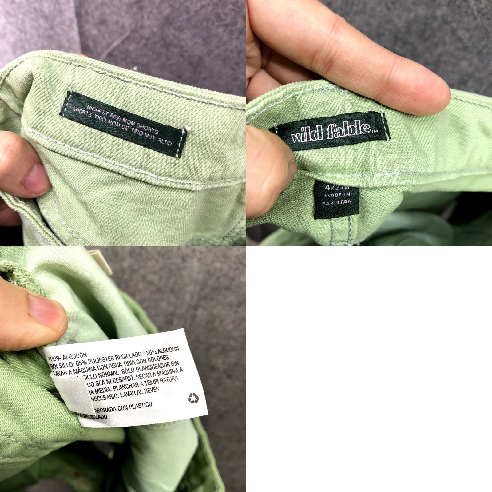 Vintage Wild Fable Shorts Womens Size 4 / 27 Green Check Plaid HIghest Rise Womens Size 27" / US 4 / IT 40 - 8 Thumbnail