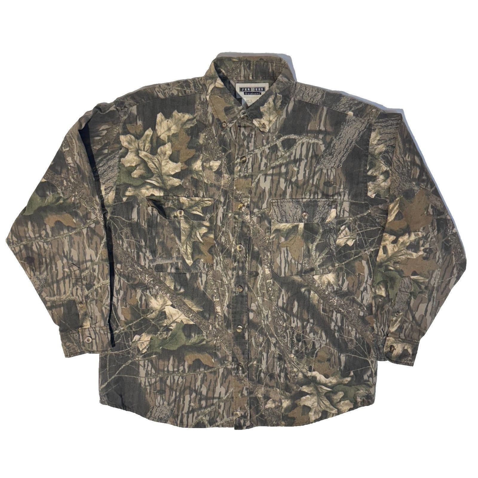 Jerzees Vintage 90s Jerzees Outdoors Shirt Mens L Mossy Oak Camo Lon Size US L / EU 52-54 / 3 - 1 Thumbnail