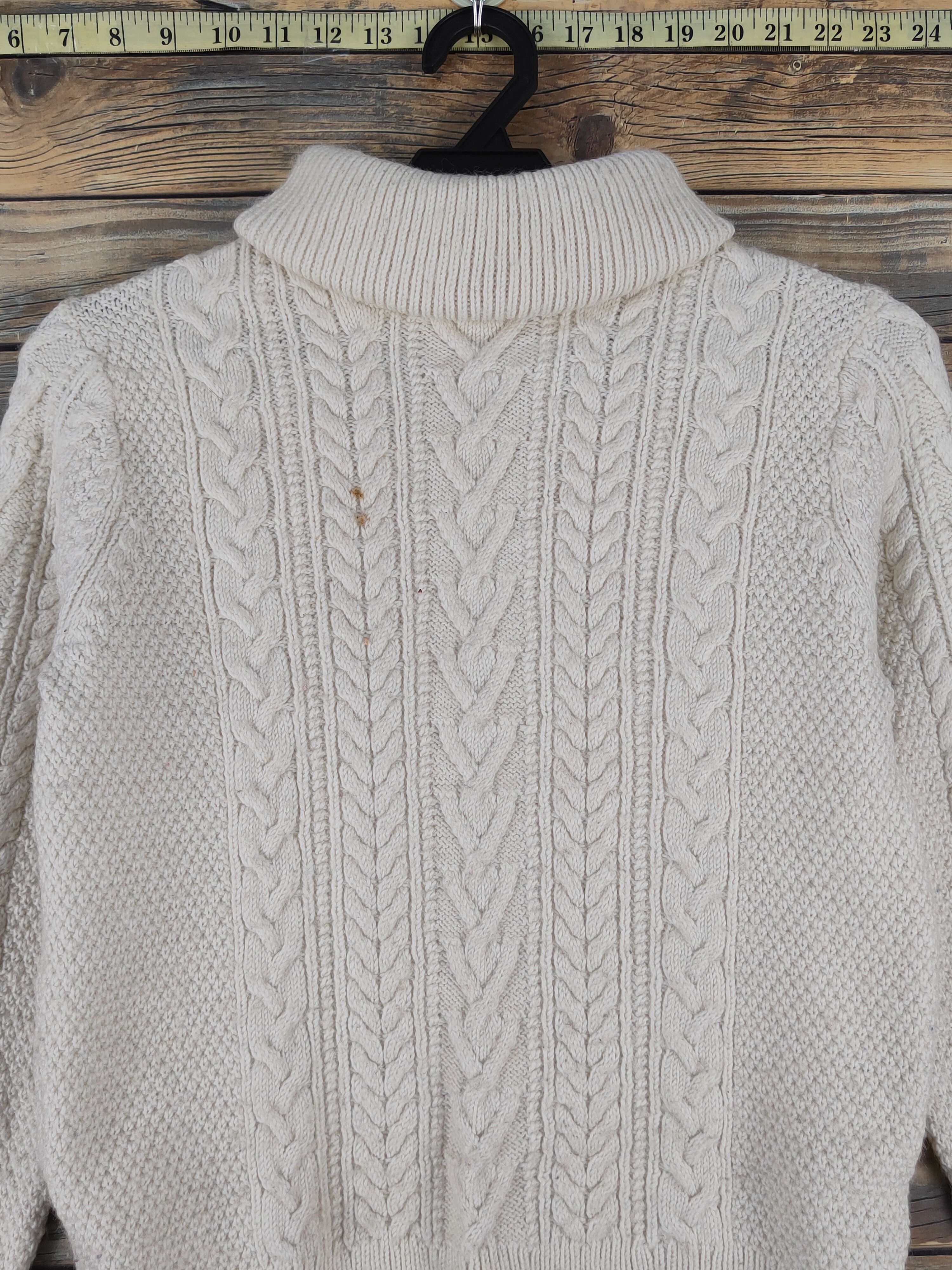 Aran Isles Knitwear × Global Work × Japanese Brand Global Work Cream Knitwear Sweatshirts #W1239 Size S / US 4 / IT 40 - 2 Thumbnail