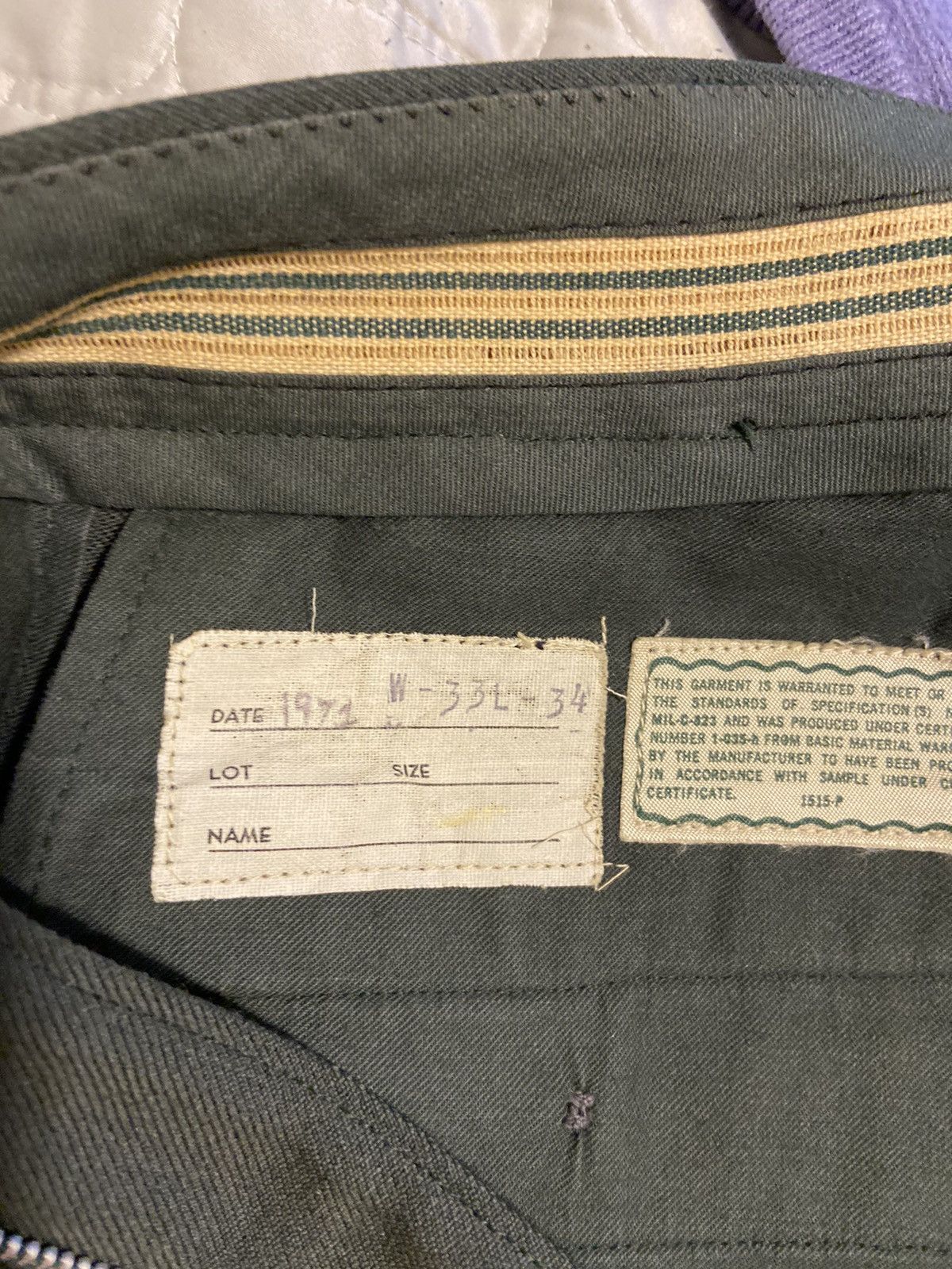 Vintage Super rare 1971 military trousers Size US 33 - 5 Thumbnail