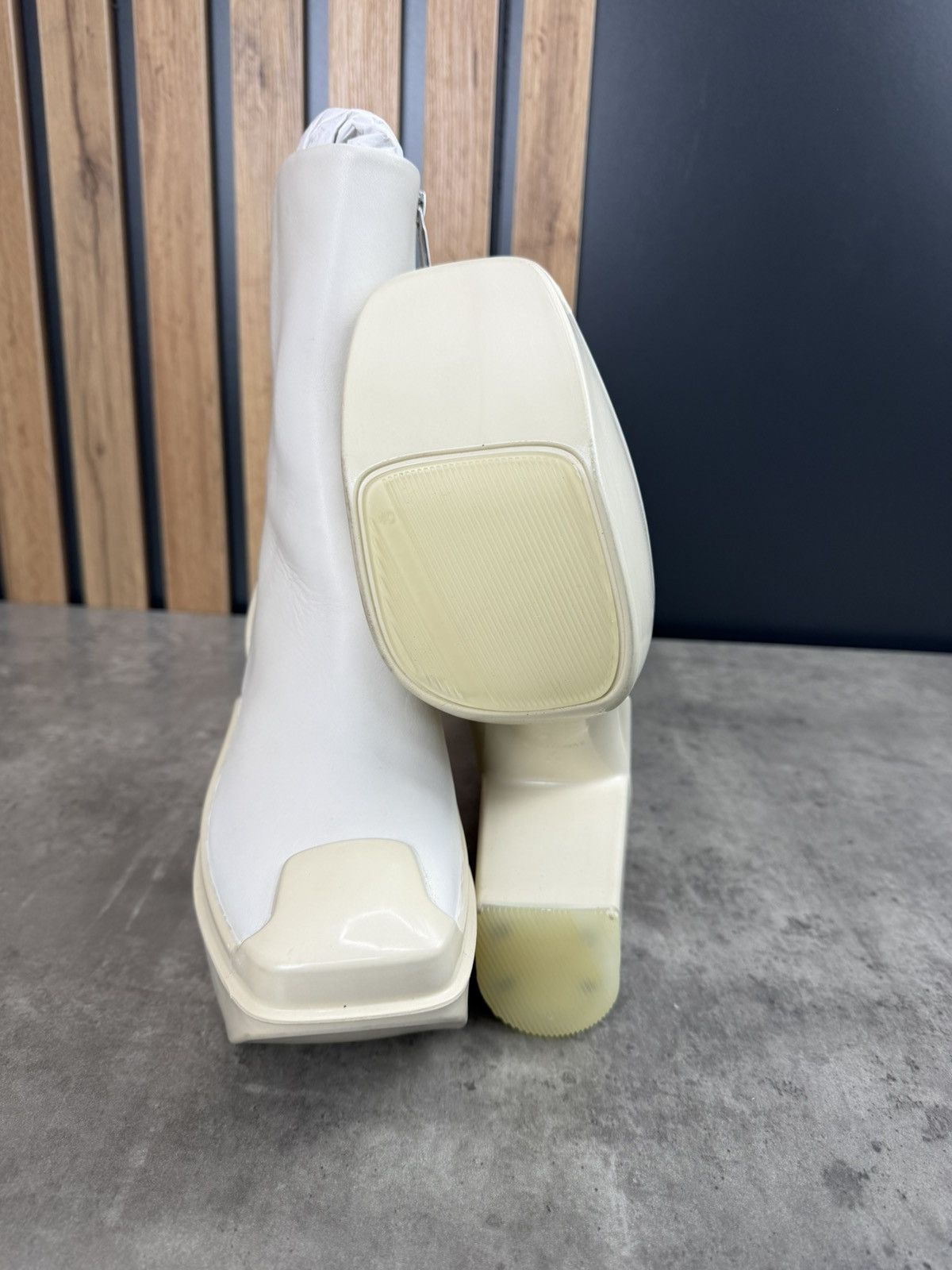 Peter Do at.kollektive x Peter Do Leather Platform Ankle Boots White Size US 10 / IT 40 - 14 Thumbnail