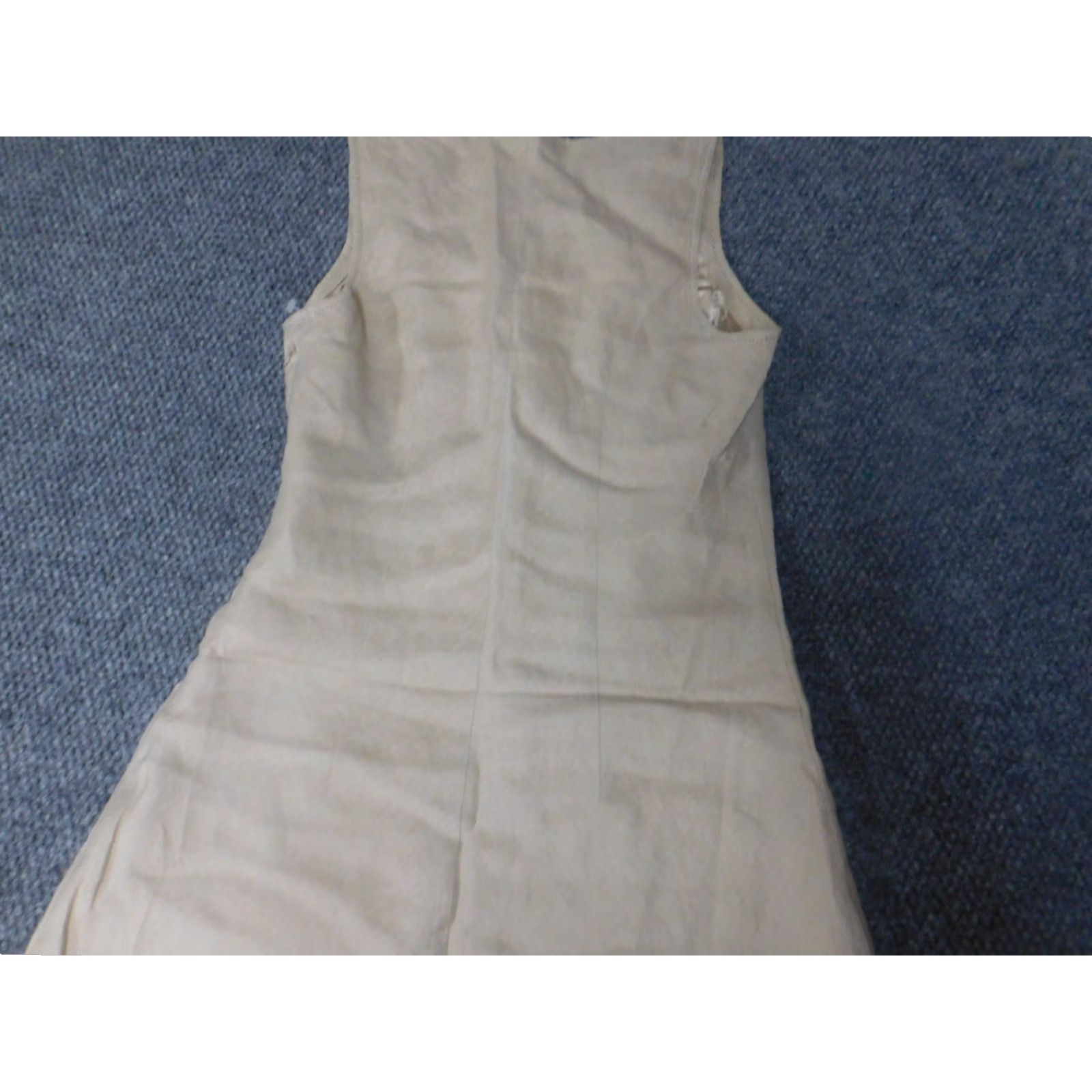Willi Smith Willi Smith Dress Womens 8 Beige A-line Midi Crew Neck Puff Sleeve Knit Nylon Polyester Lined Vintage No (Casual Winter) Size M / US 6-8 / IT 42-44 - 6 Thumbnail