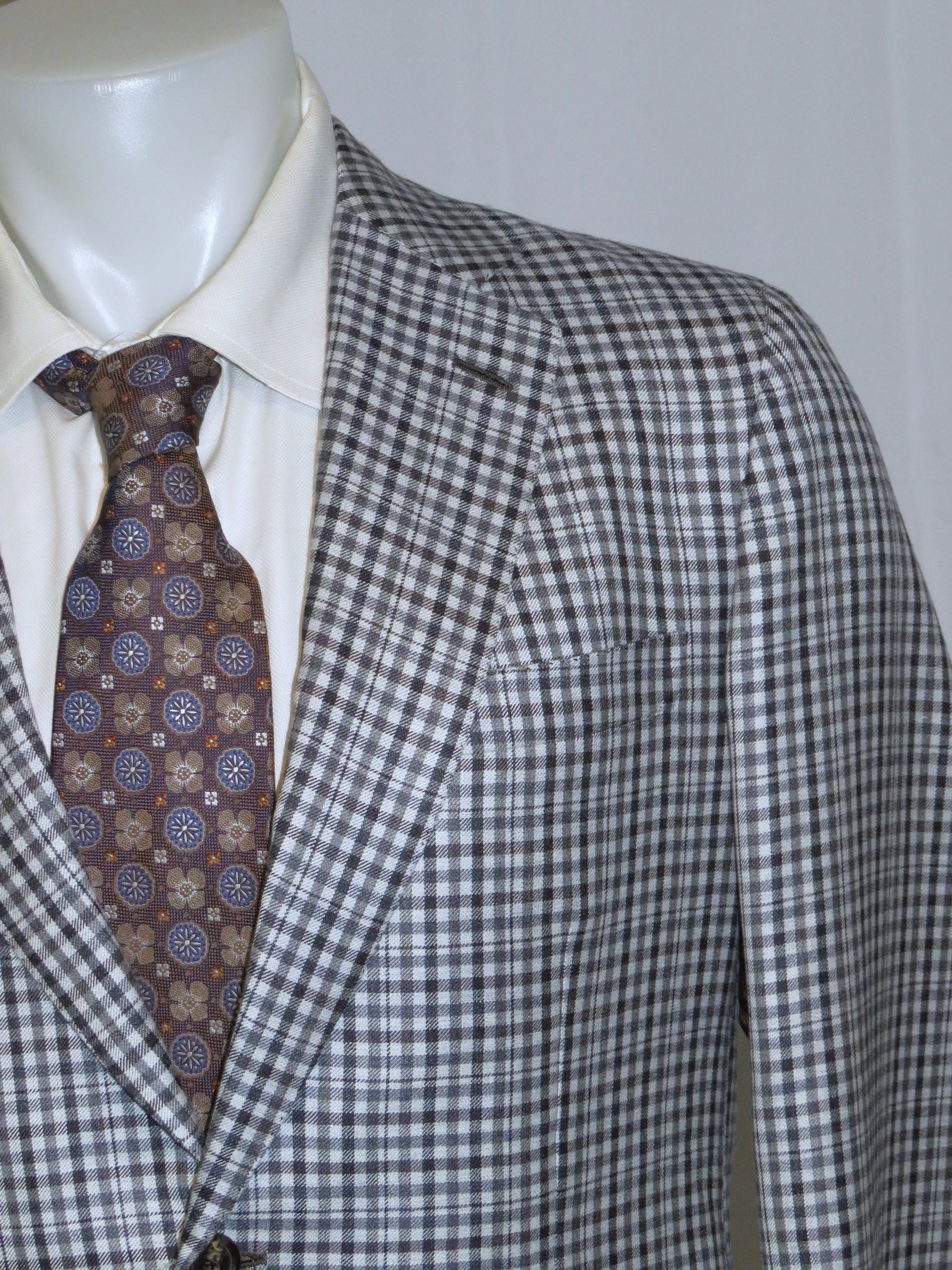 Brioni Piuma Sky Blue Check Cashmere Silk Two Button Blazer 40R NWT Size 40R - 3 Thumbnail