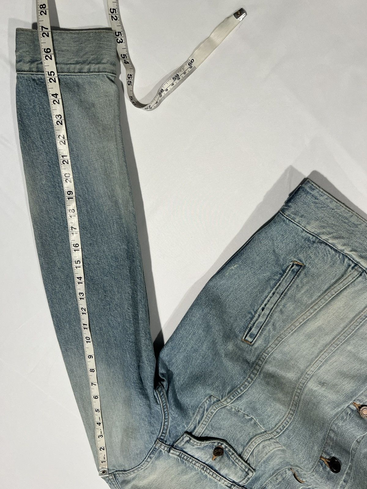Saint Laurent Paris Saint Laurent men’s blue ripped denim jacket. 54/XL Size US L / EU 52-54 / 3 - 4 Thumbnail