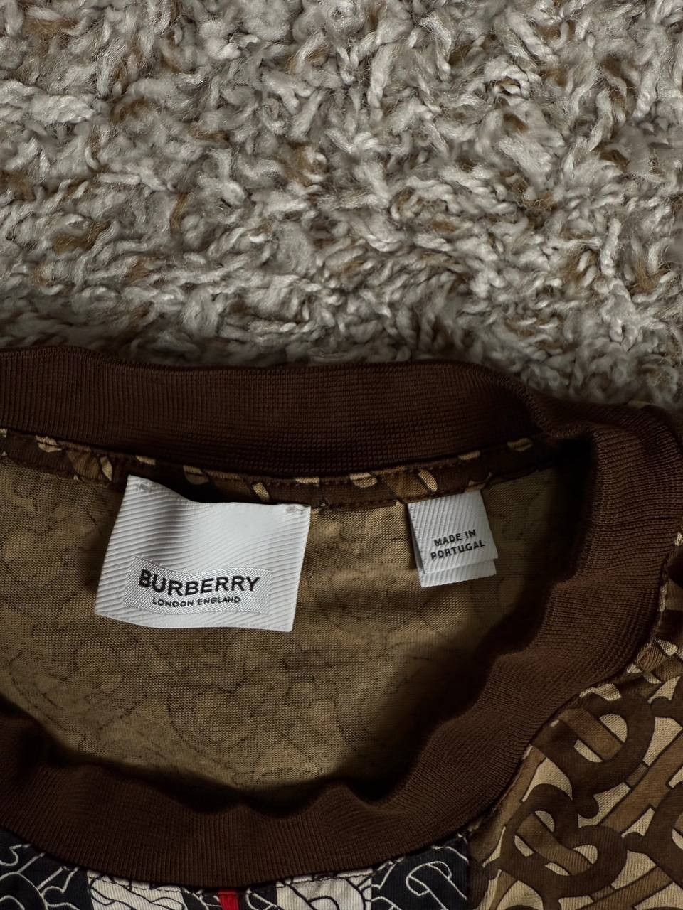 Burberry Burberry Stripe Monogram Short Sleeve Brown T-Shirt Size US M / EU 48-50 / 2 - 7 Thumbnail