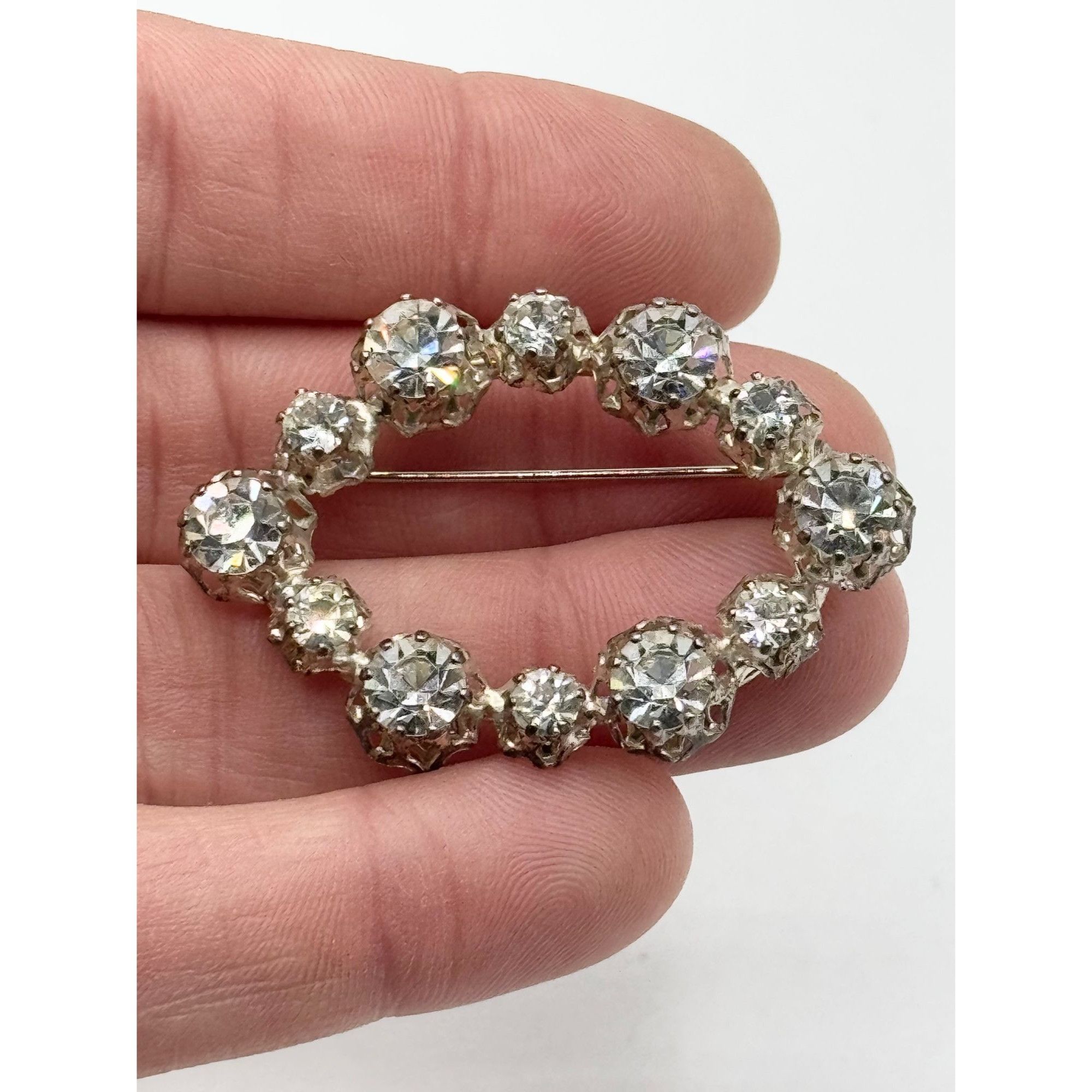 Vintage Estate signed made in Austria Glass Rhinestone Brooch Pin Size ONE SIZE - 1 Thumbnail