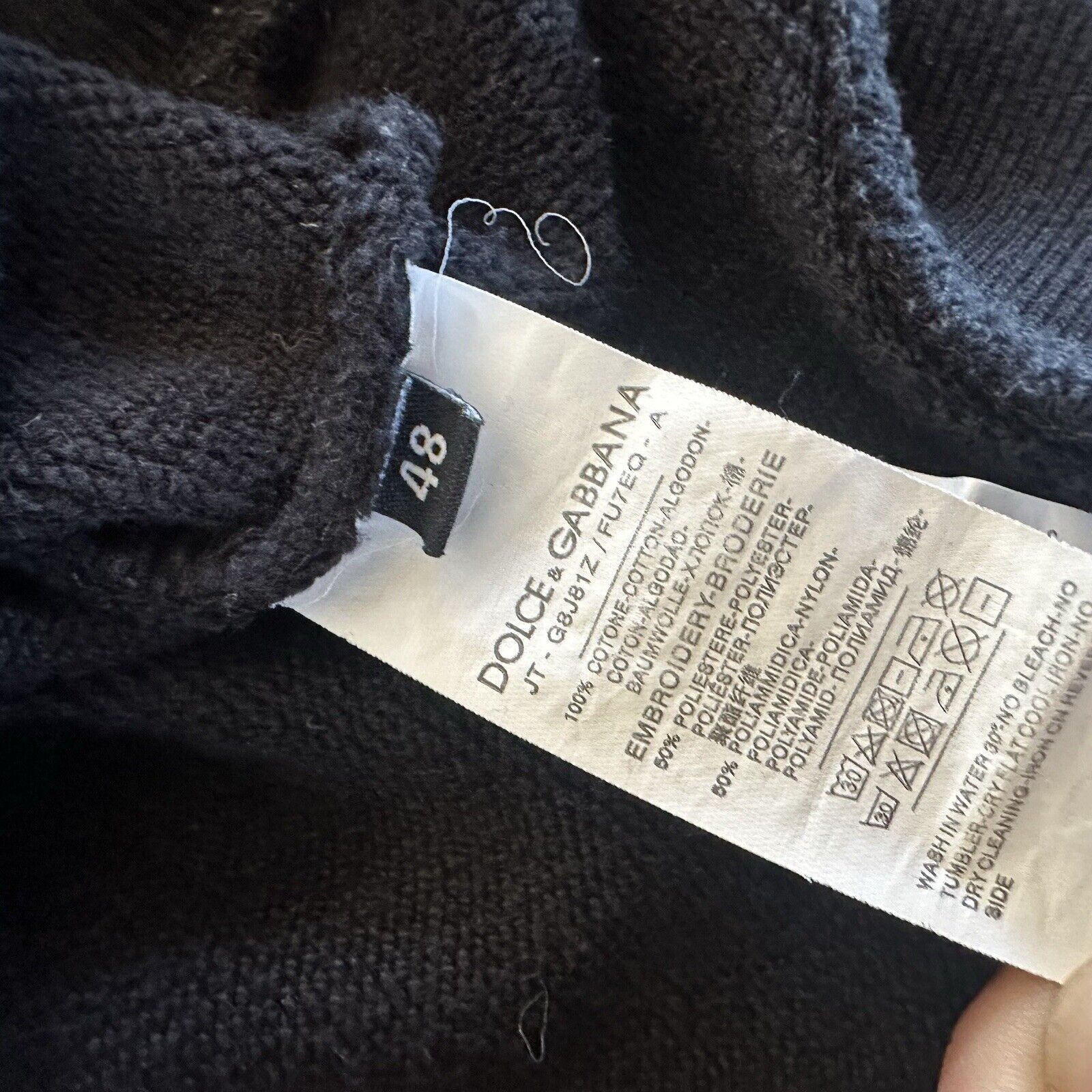 Designer × Dolce & Gabbana Dolce & Gabbana Black Hoodie Size 48 Made In Italy Size US M / EU 48-50 / 2 - 5 Thumbnail