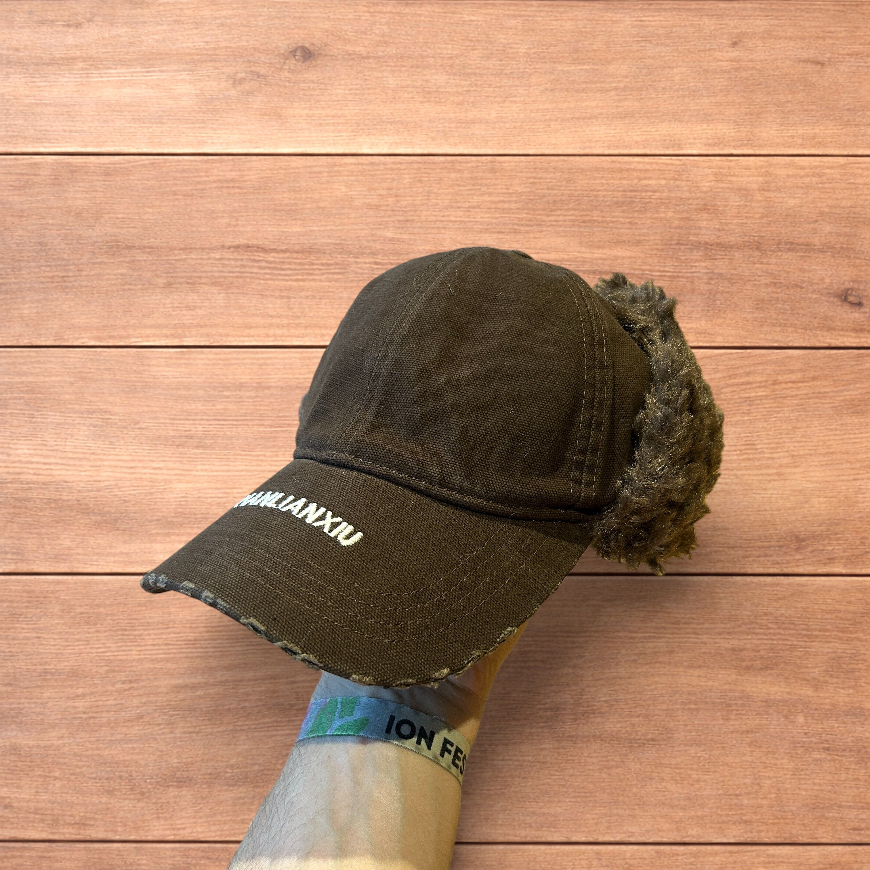 Japanese Brand Vintage style trapper Russian ear flap hat in brown colour. Size ONE SIZE - 2 Thumbnail