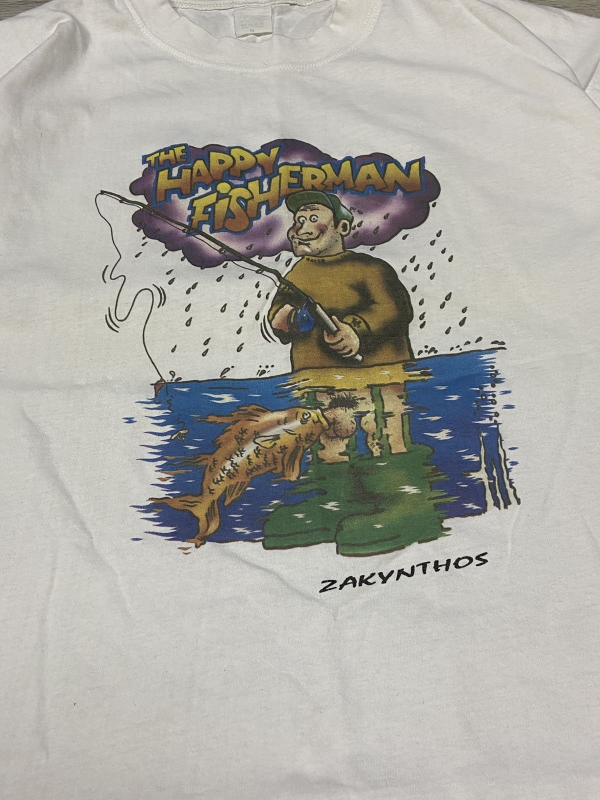 Vintage The happy fisherman vintage t-shirt, fishing, humor Size US M / EU 48-50 / 2 - 2 Thumbnail