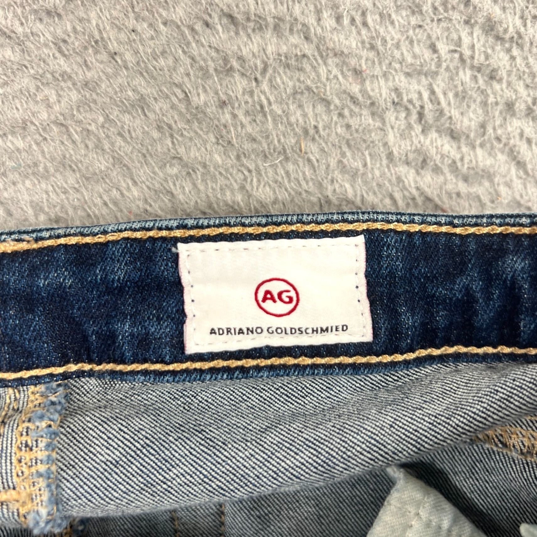 Denime AG Adriano Goldschmied Jeans Womens 25 x 34 Straight Midrise Denim Blue 90s Vintage? Size 42" / US 20 - 6 Thumbnail