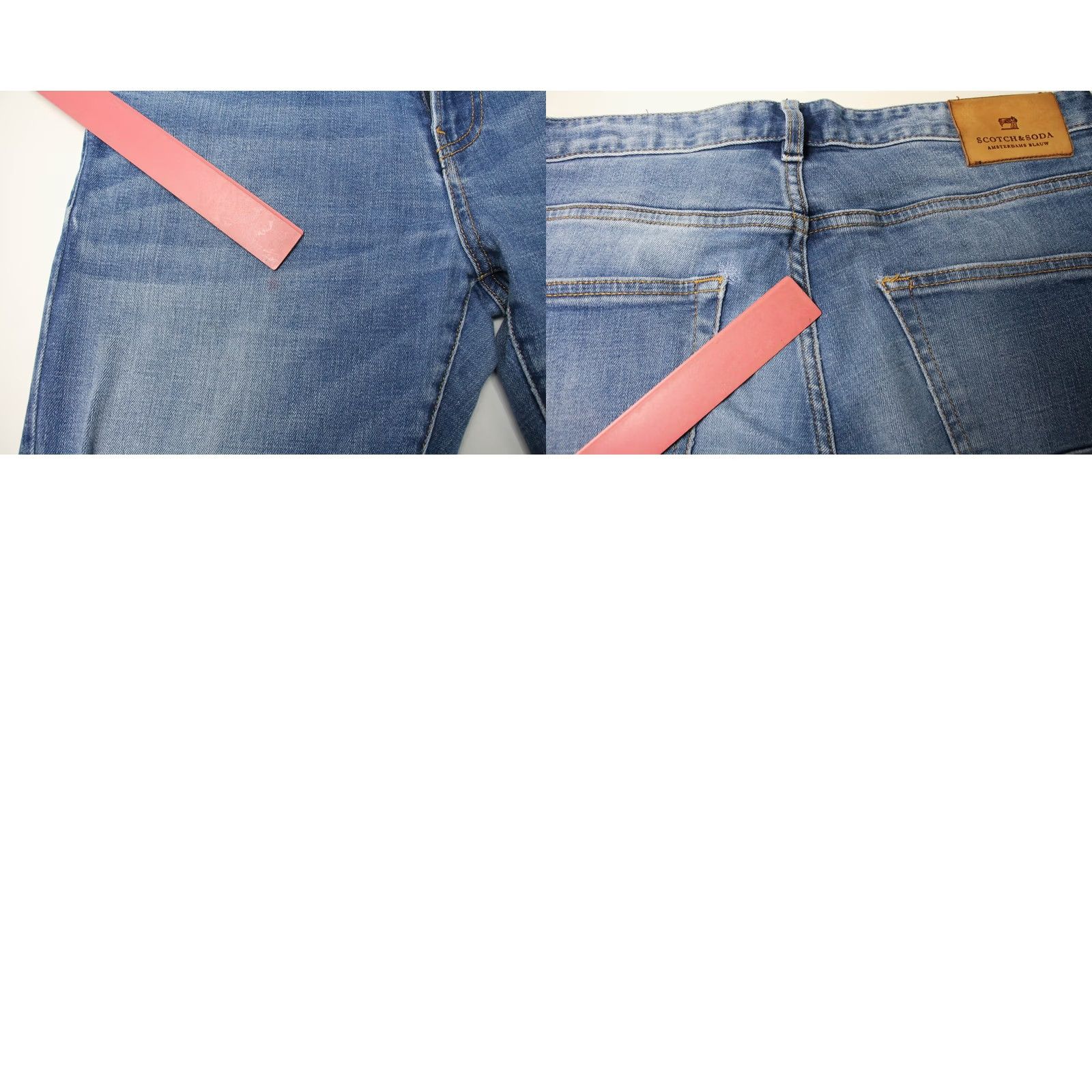 Scotch & Soda SCOTCH & SODA Skim Jeans Men's W32/L34 Slim Fit Zip Fly Stretch Whiskers Blue Size US 32 / EU 48 - 8 Thumbnail
