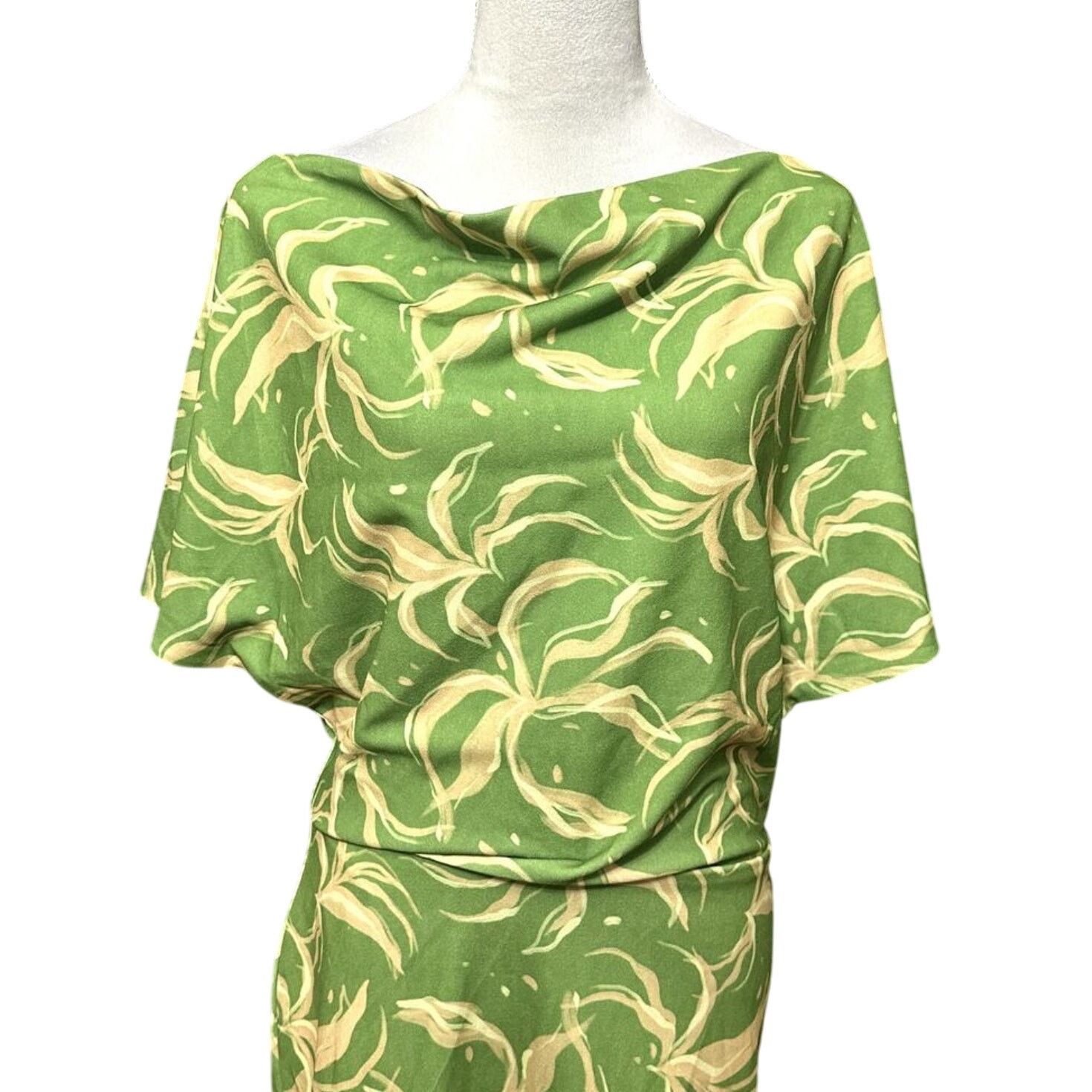 Other Alexia Admor Mini Dress Drape One Shoulder Green/Yellow L Size L / US 10 / IT 46 - 3 Thumbnail