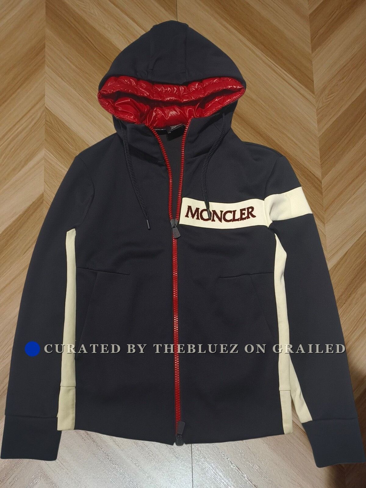 Moncler Black Hooded Red Lined Jacket, Men's (Size S)