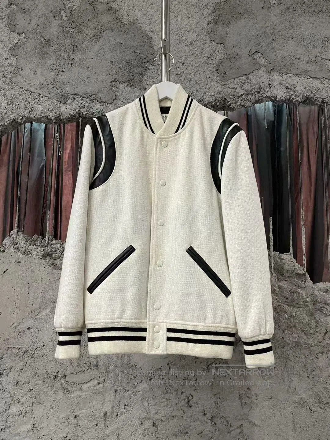 Saint Laurent Paris Saint Laurent White Baseball Jacket. Size US XS / EU 42 / 0 - 1 Thumbnail