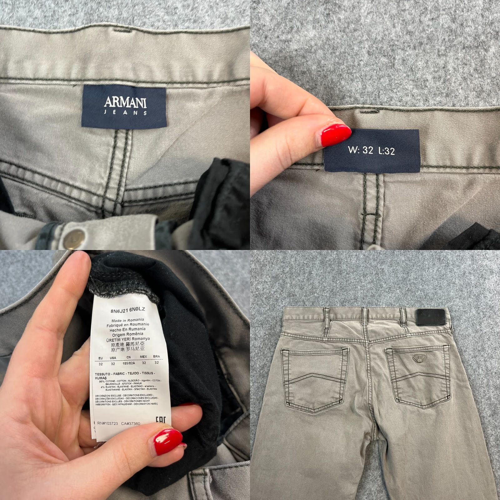 Vintage Armani Jeans Jeans Regular 30 30 Medium Wash Grey Stretch J21 Mens Slim Straight 5-Pocket Denim Cotton Elastane Vintage No Size US 30 / EU 46 - 8 Thumbnail
